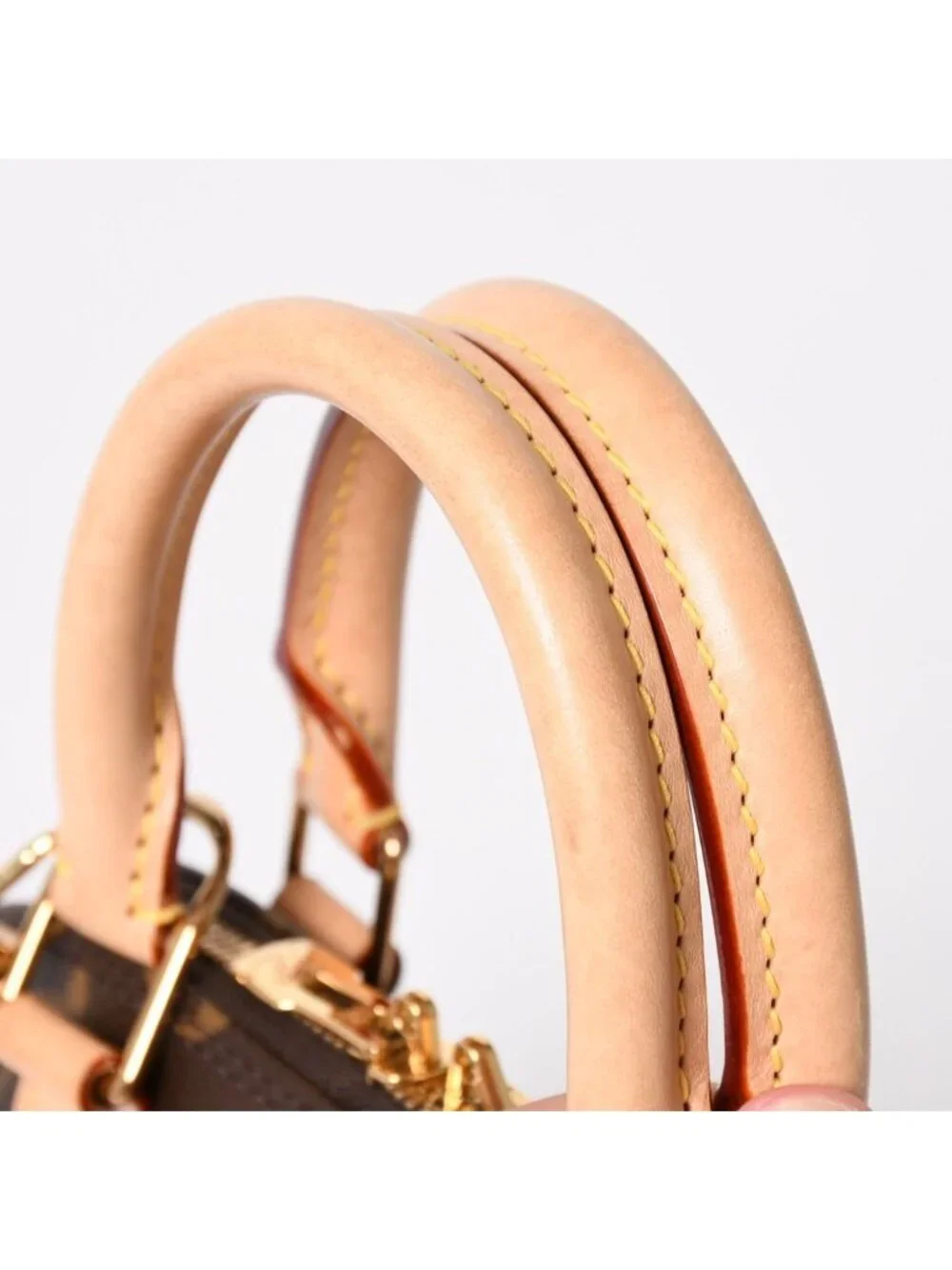 Louis Vuitton Monogram Alma BB Handbag Shoulder Gold
